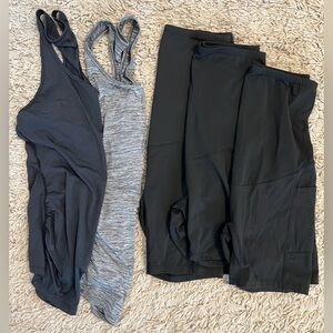 Lot of maternity workout wear tanks pocket bike shorts